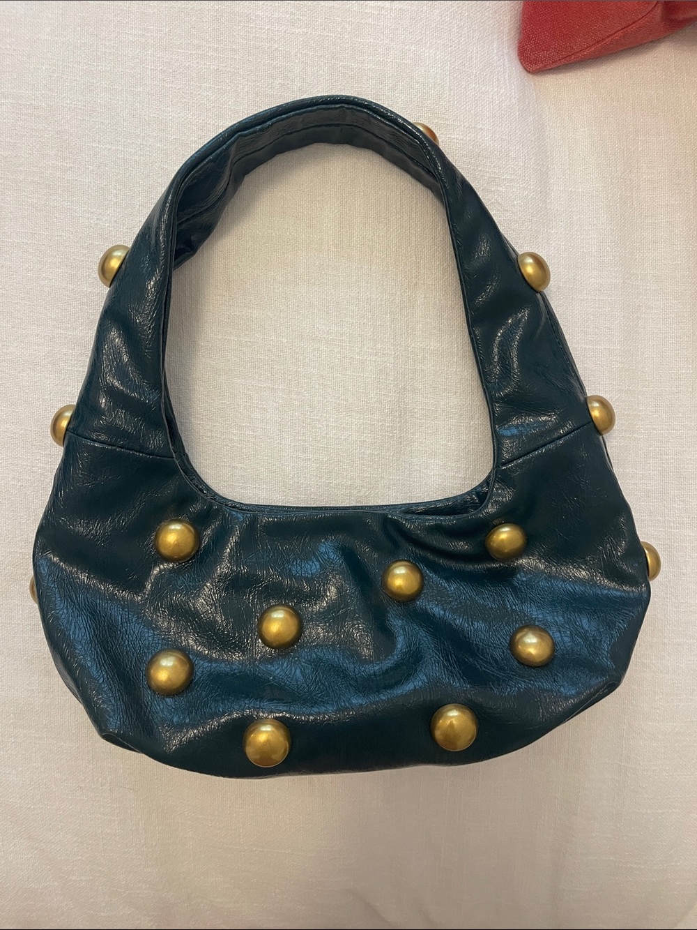 Zara Studded Green Shoulder Bag